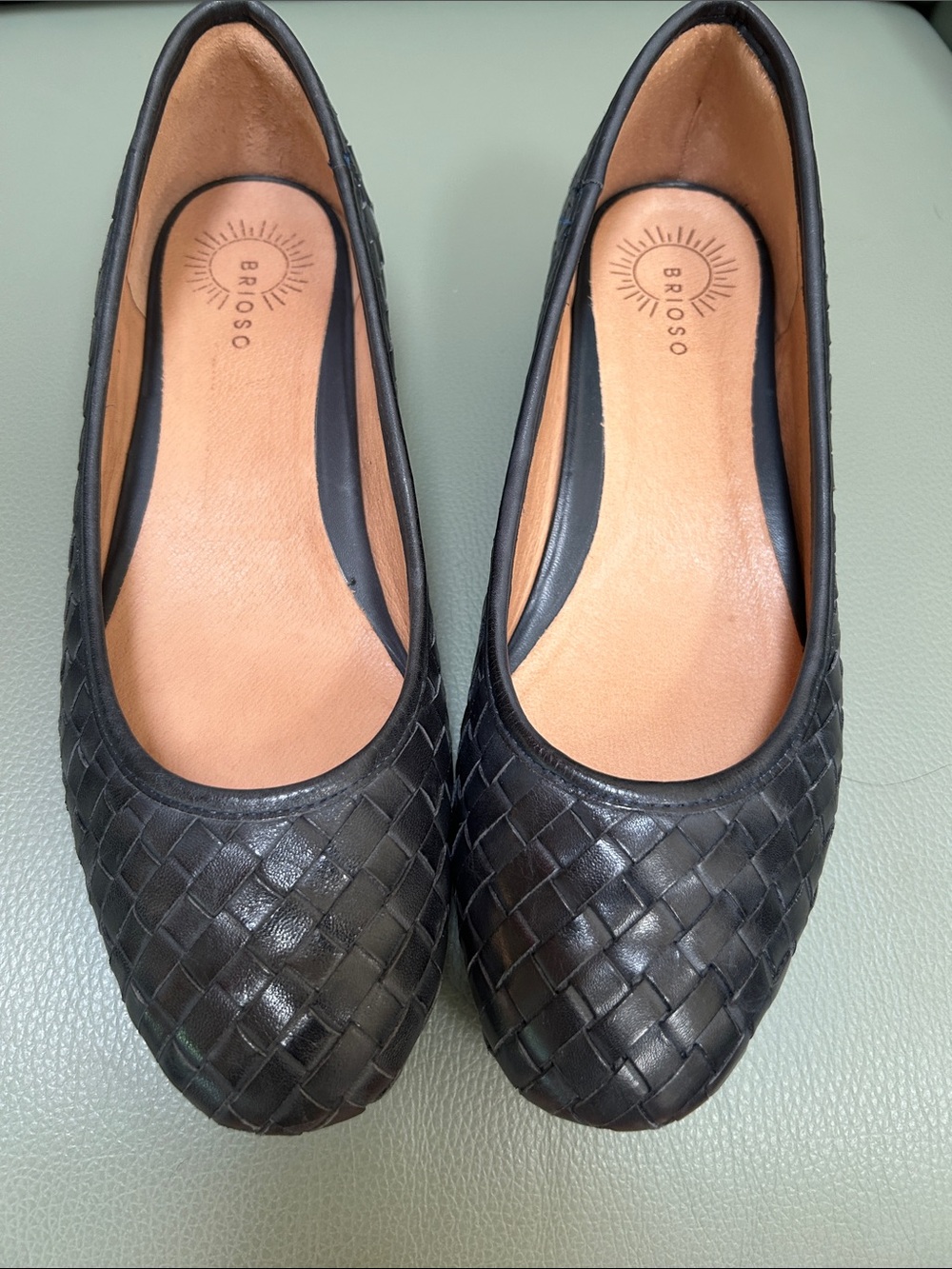 Brioso Navy Mera Woven Leather Shoes